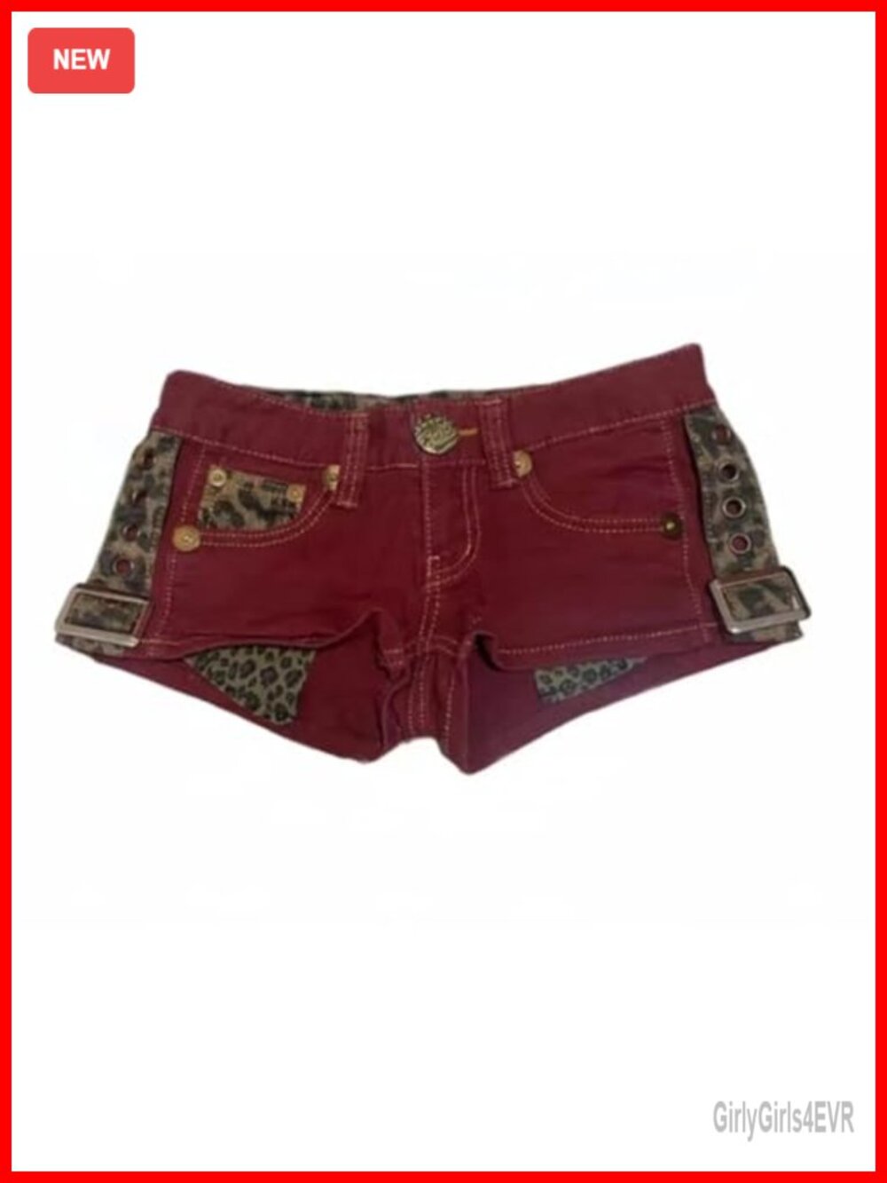 Vintage Leopard Patchwork High Stretch Polyester Denim Shorts